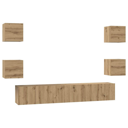 TV Cabinet Set 7 pcs Artisan Oak Engineered Wood