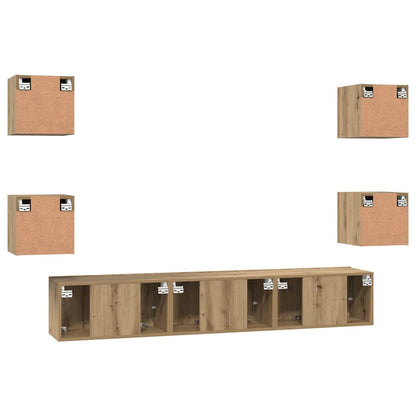 TV Cabinet Set 7 pcs Artisan Oak Engineered Wood