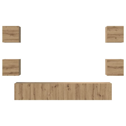 TV Cabinet Set 7 pcs Artisan Oak Engineered Wood