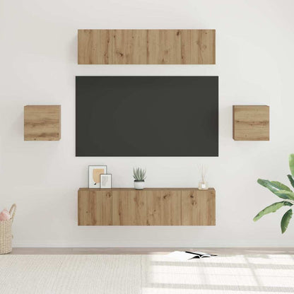 TV Cabinet Set 6 pcs Artisan Oak Engineered Wood