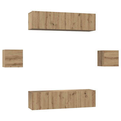 TV Cabinet Set 6 pcs Artisan Oak Engineered Wood