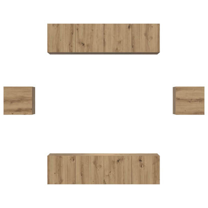 TV Cabinet Set 6 pcs Artisan Oak Engineered Wood