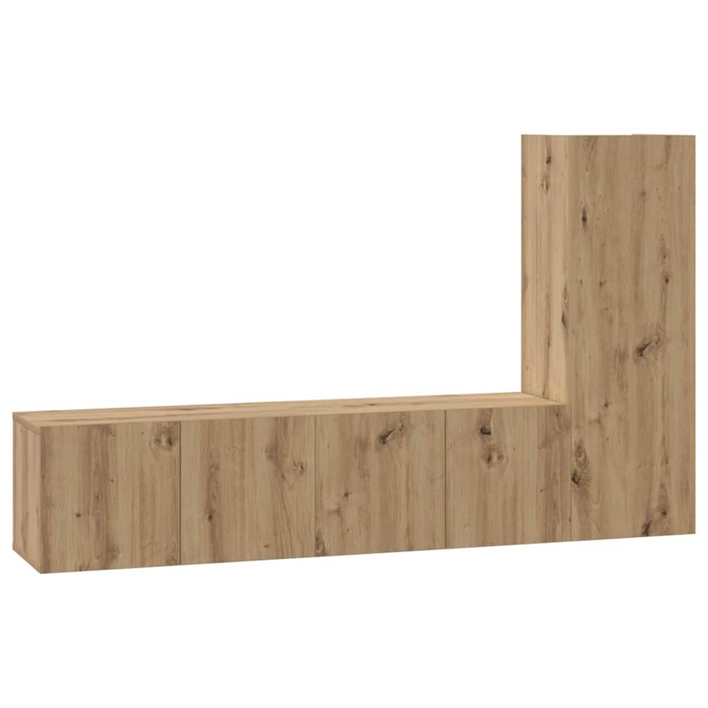 TV Cabinet Set 3 pcs Artisan Oak Engineered Wood