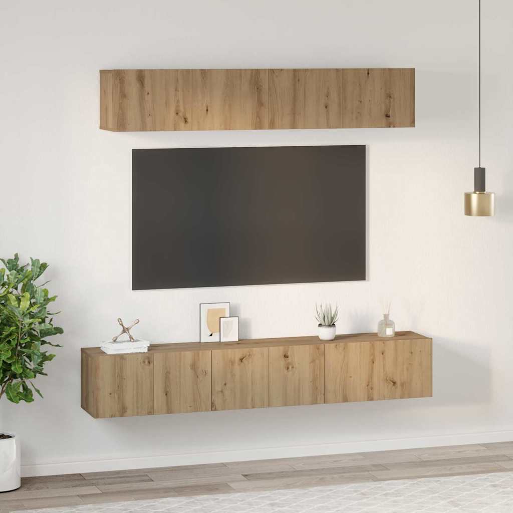 TV Cabinet Set 5 pcs Artisan Oak Engineered Wood