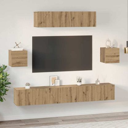 TV Cabinet Set 7 pcs Artisan Oak Engineered Wood
