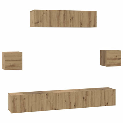 TV Cabinet Set 7 pcs Artisan Oak Engineered Wood
