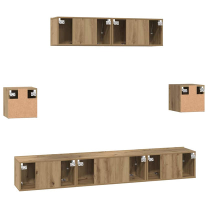 TV Cabinet Set 7 pcs Artisan Oak Engineered Wood
