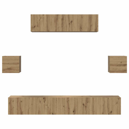 TV Cabinet Set 7 pcs Artisan Oak Engineered Wood