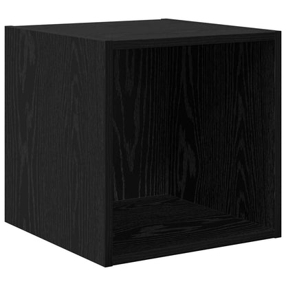 TV Cabinet Set Wall-mounted 4 pcs Black Oak Engineered Wood