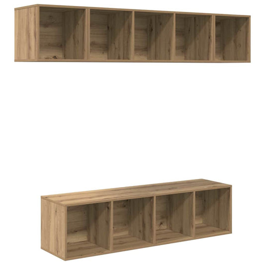 TV Cabinet Set 4 pcs Artisan Oak Engineered Wood