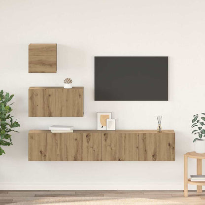 TV Cabinet Set 4 pcs Artisan Oak Engineered Wood
