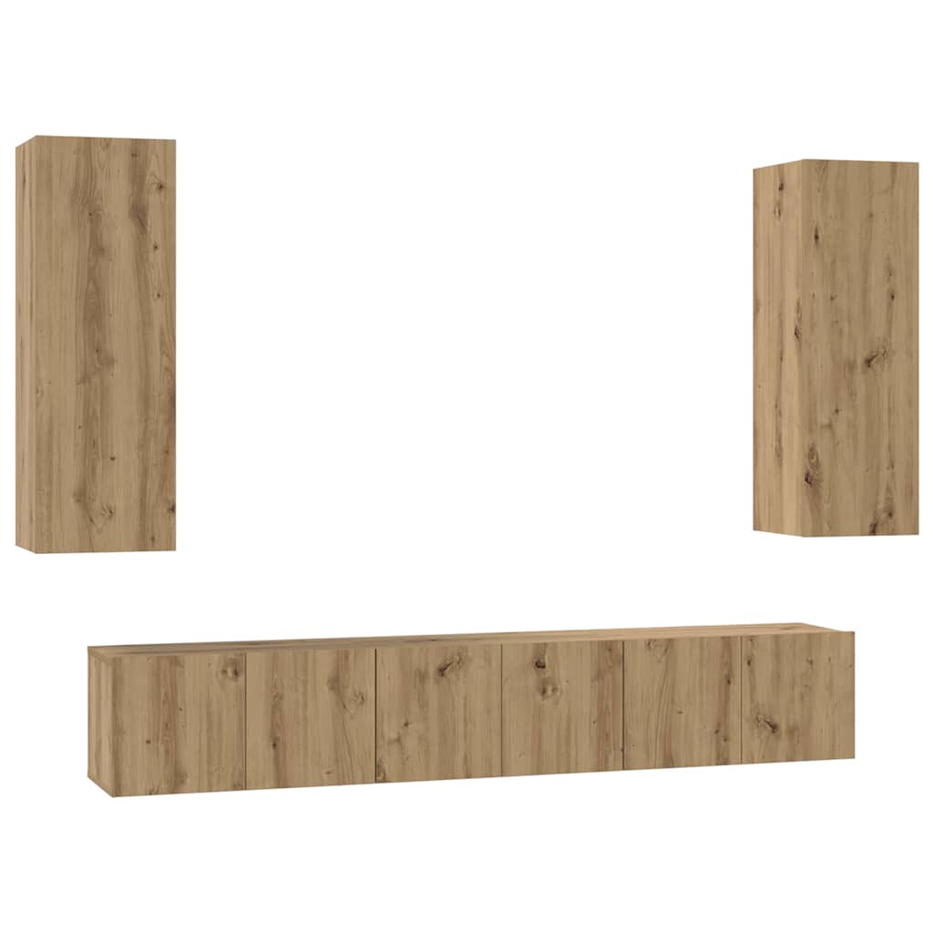 TV Cabinet Set 5 pcs Artisan Oak Engineered Wood