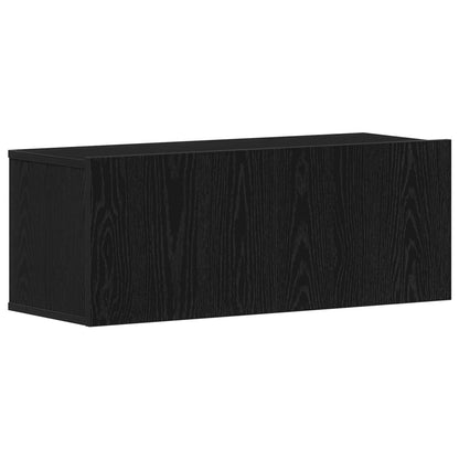TV Cabinet Set 6 pcs Black Oak Engineered Wood