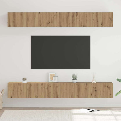 TV Cabinet Set 6 pcs Artisan Oak Engineered Wood