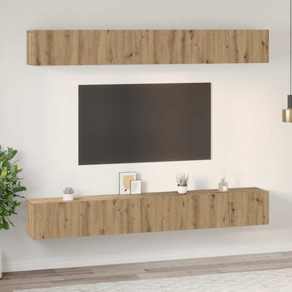 TV Cabinet Set 6 pcs Artisan Oak Engineered Wood