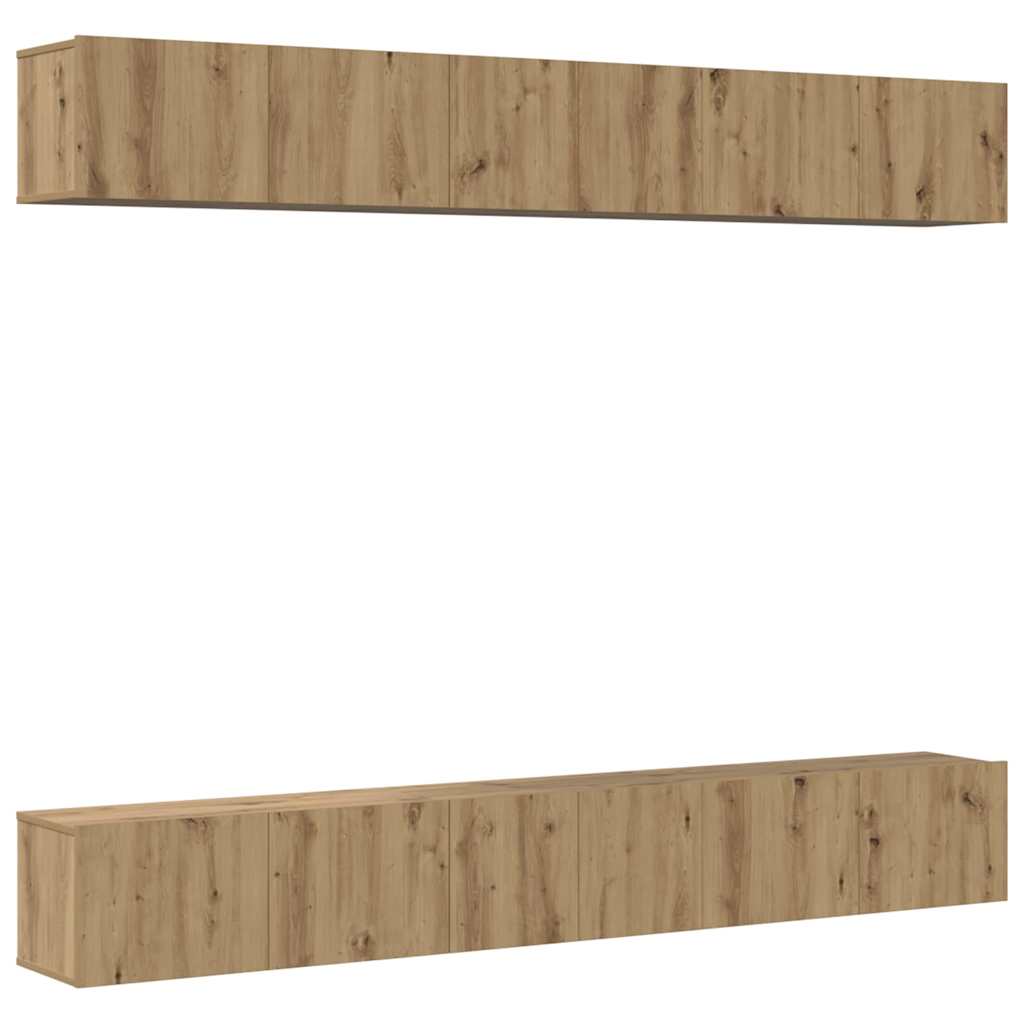 TV Cabinet Set 6 pcs Artisan Oak Engineered Wood