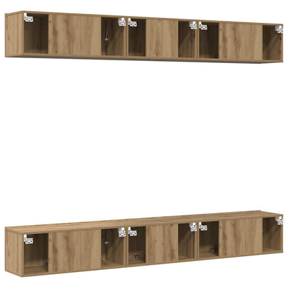 TV Cabinet Set 6 pcs Artisan Oak Engineered Wood