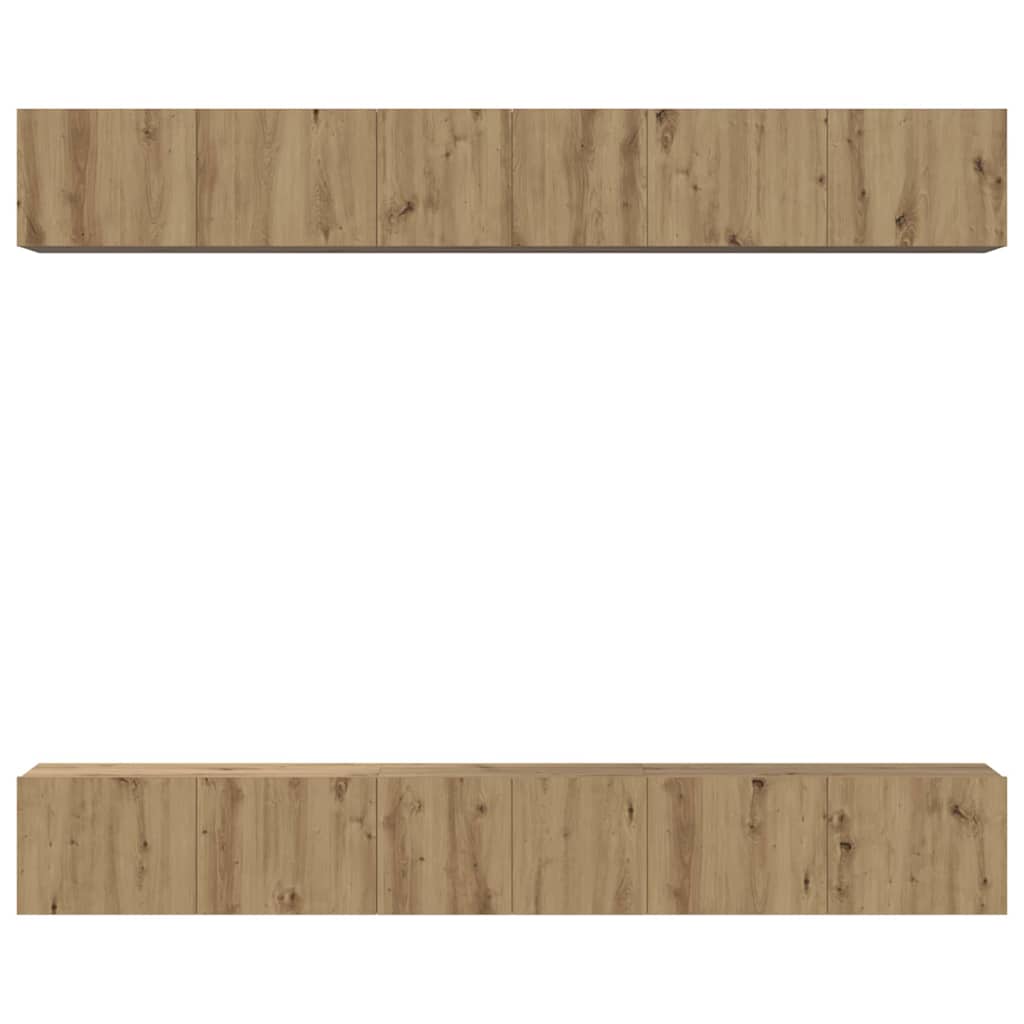 TV Cabinet Set 6 pcs Artisan Oak Engineered Wood