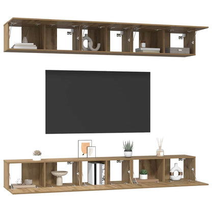 TV Cabinet Set 6 pcs Artisan Oak Engineered Wood