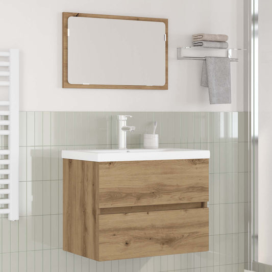 Bathroom Furniture Set 3 pcs Artisan Oak Engineered Wood