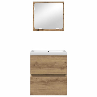 Bathroom Furniture Set 2 pcs Artisan Oak and White