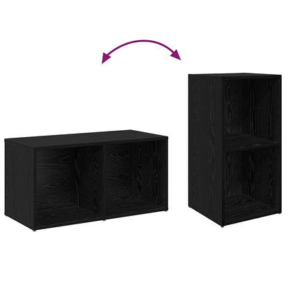TV Cabinet Set 2 pcs Black Oak 37 x 35 x 72 cm Engineered Wood