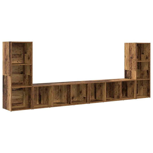 TV Cabinet Set 4 pcs Old Wood Engineered Wood