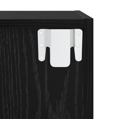TV Cabinet Set Wall-mounted 2 pcs Black Oak 37 x 37 x 142.5 cm
