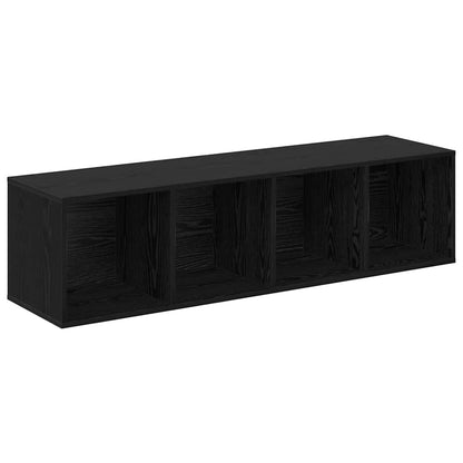 TV Cabinet Set Wall-mounted 2 pcs Black Oak 37 x 37 x 142.5 cm