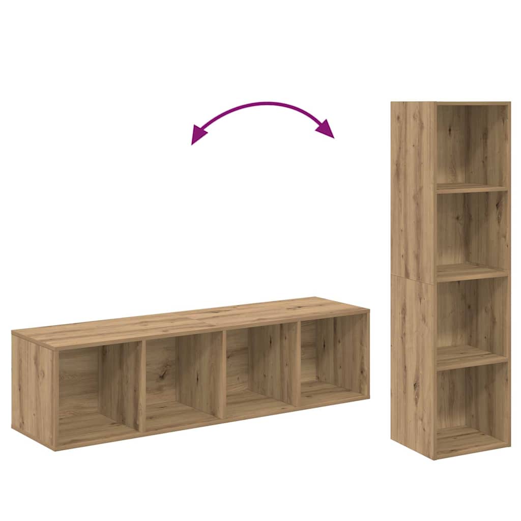 TV Cabinet Set 2 pcs Artisan Oak Engineered Wood