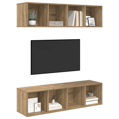 TV Cabinet Set 2 pcs Artisan Oak Engineered Wood