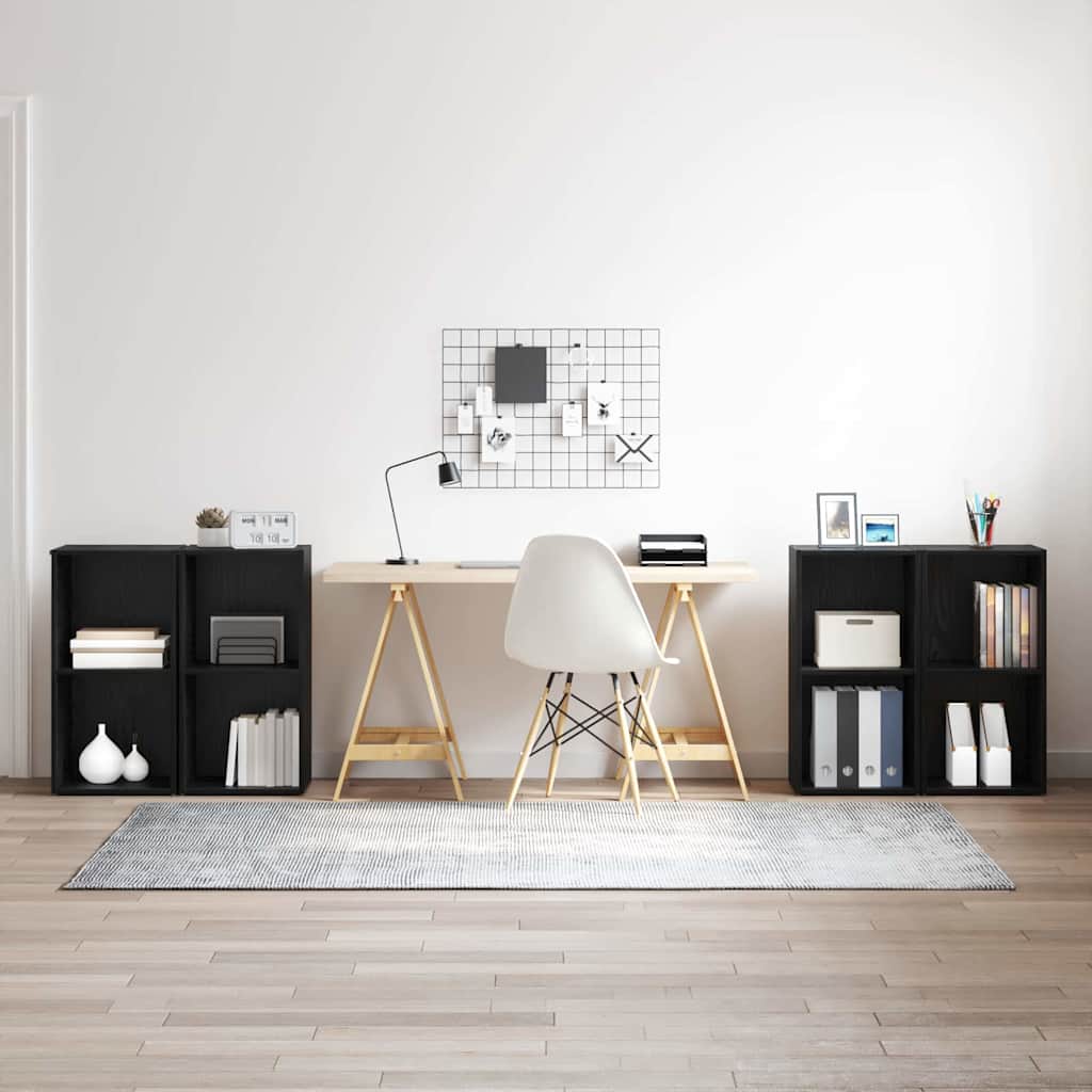 TV Cabinet Set 4 pcs Black Oak 37 x 37 x 72 cm Engineered Wood
