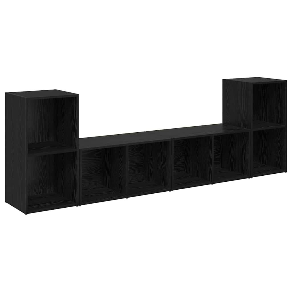 TV Cabinet Set 4 pcs Black Oak 37 x 37 x 72 cm Engineered Wood
