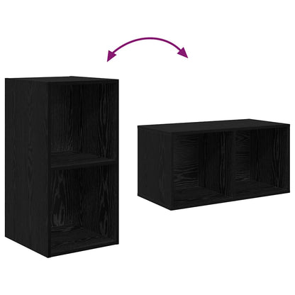 TV Cabinet Set 4 pcs Black Oak 37 x 37 x 72 cm Engineered Wood
