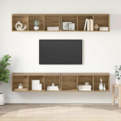 TV Cabinet Set 4 pcs Artisan Oak Engineered Wood