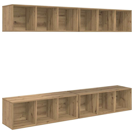 TV Cabinet Set 4 pcs Artisan Oak Engineered Wood