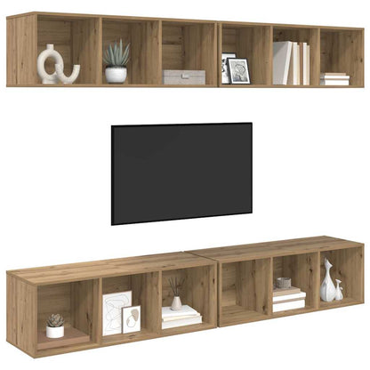 TV Cabinet Set 4 pcs Artisan Oak Engineered Wood