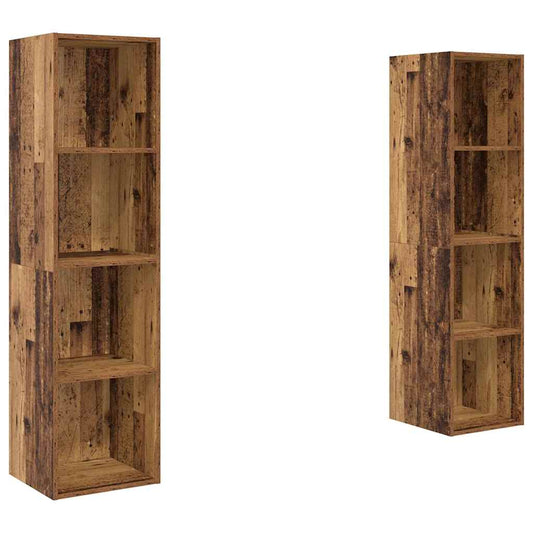TV Cabinet Set 2 pcs Brown Engineered Wood