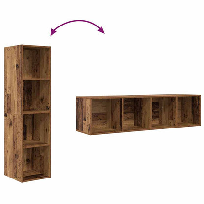 TV Cabinet Set 2 pcs Brown 37 x 37 x 142.5 cm Engineered Wood