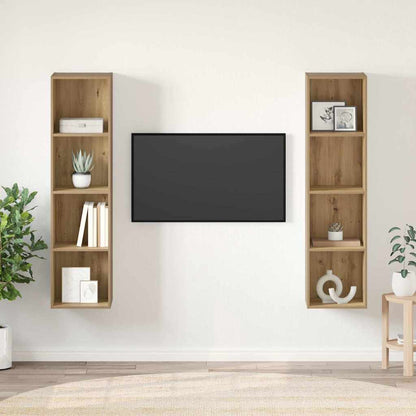 TV Cabinet Set 2 pcs Brown Engineered Wood