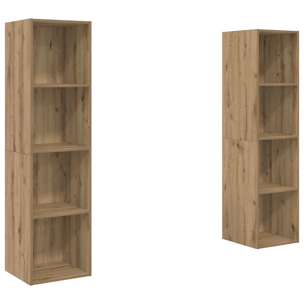 TV Cabinet Set 2 pcs Brown Engineered Wood