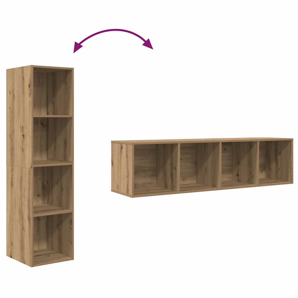 TV Cabinet Set 2 pcs Brown Engineered Wood