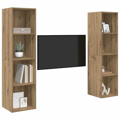 TV Cabinet Set 2 pcs Brown Engineered Wood