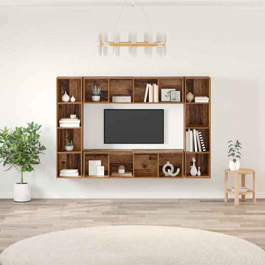 TV Cabinet Set 4 pcs Brown Engineered Wood