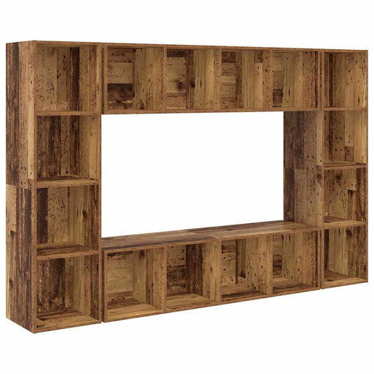 TV Cabinet Set 4 pcs Brown Engineered Wood