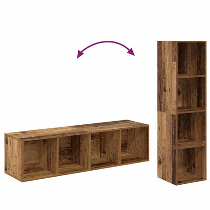 TV Cabinet Set 4 pcs Brown 37 x 37 x 142.5 cm Engineered Wood