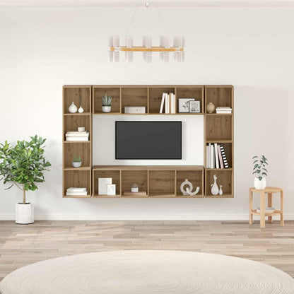 TV Cabinet Set 4 pcs Brown Engineered Wood