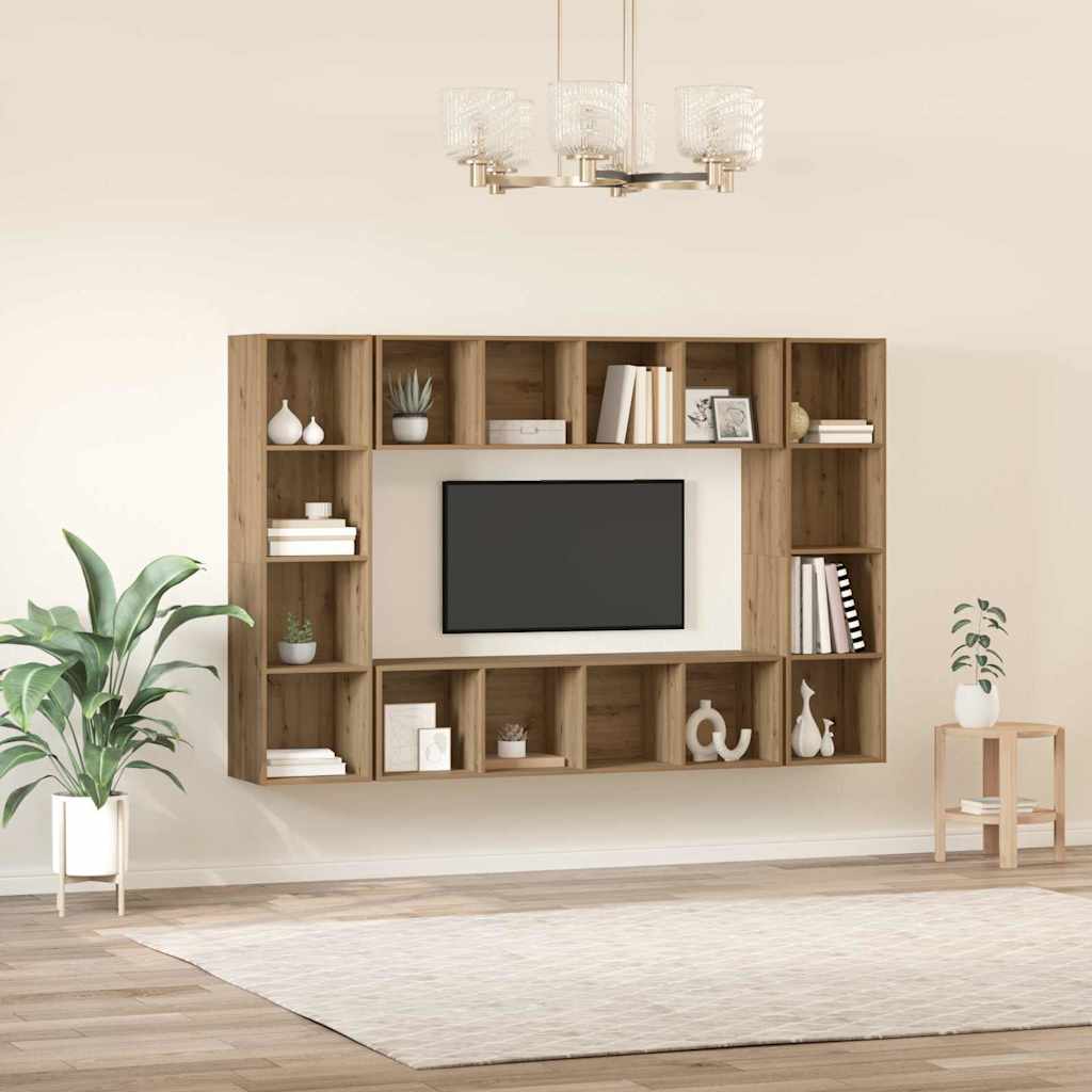 TV Cabinet Set 4 pcs Brown Engineered Wood