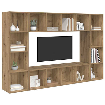 TV Cabinet Set 4 pcs Brown Engineered Wood