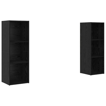 TV Cabinet Set 2 pcs Black Oak 107 x 35 x 37 cm Engineered Wood